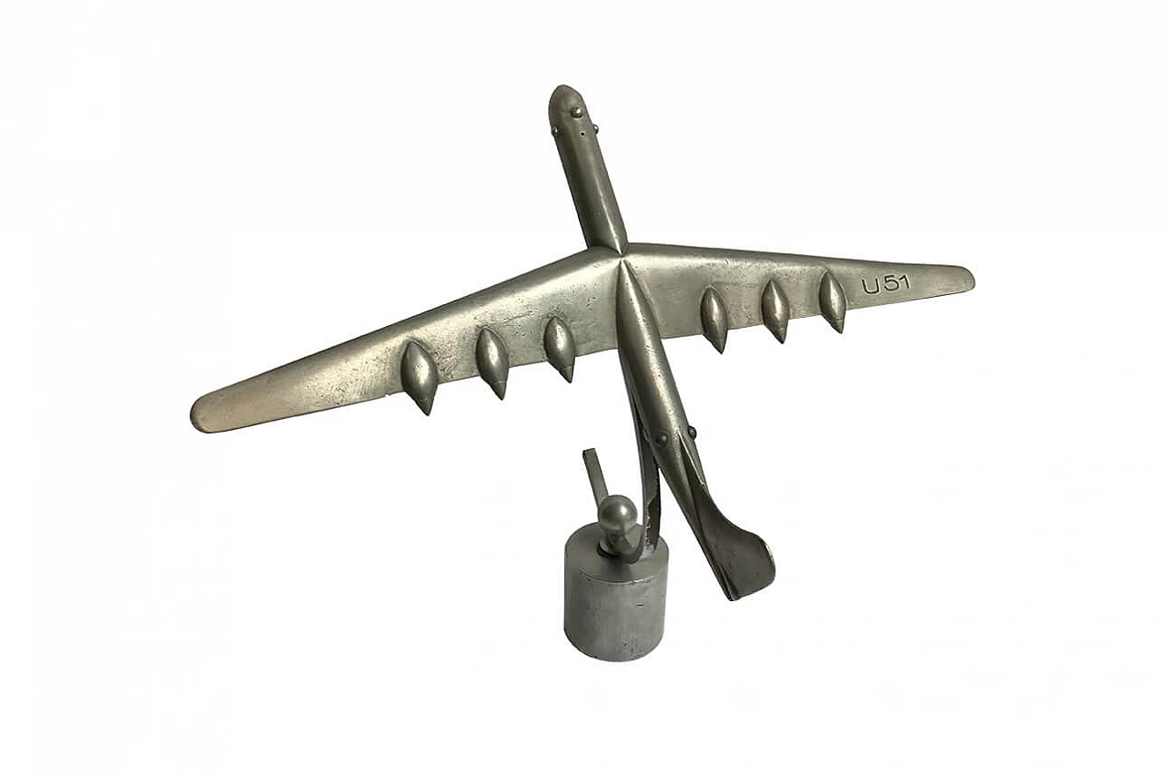 Large U51 aircraft model in aluminium, 1950s 1