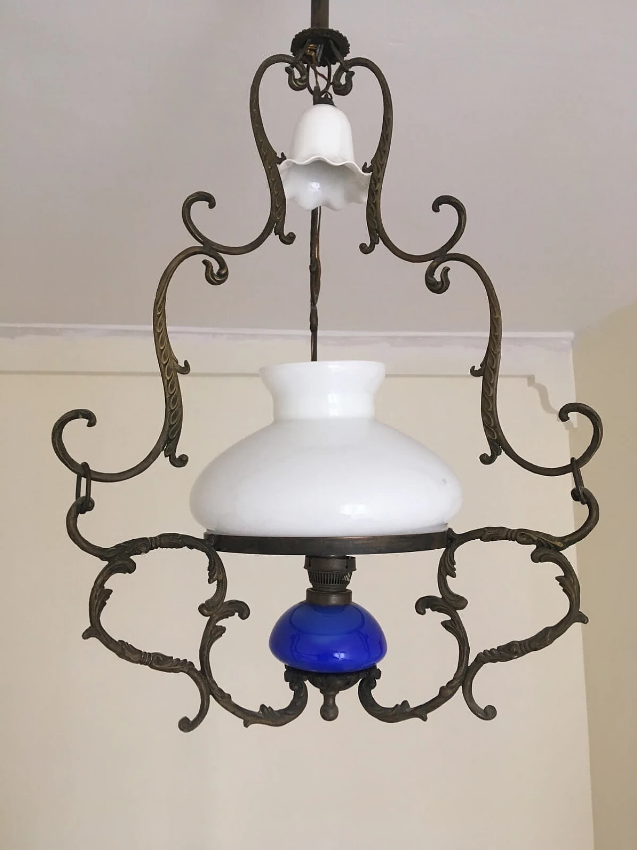 Liberty bronze chandelier, Italy, first half of the 20th century 3