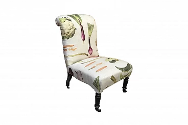 French armchair with new veggies upholstery, mid 19th century