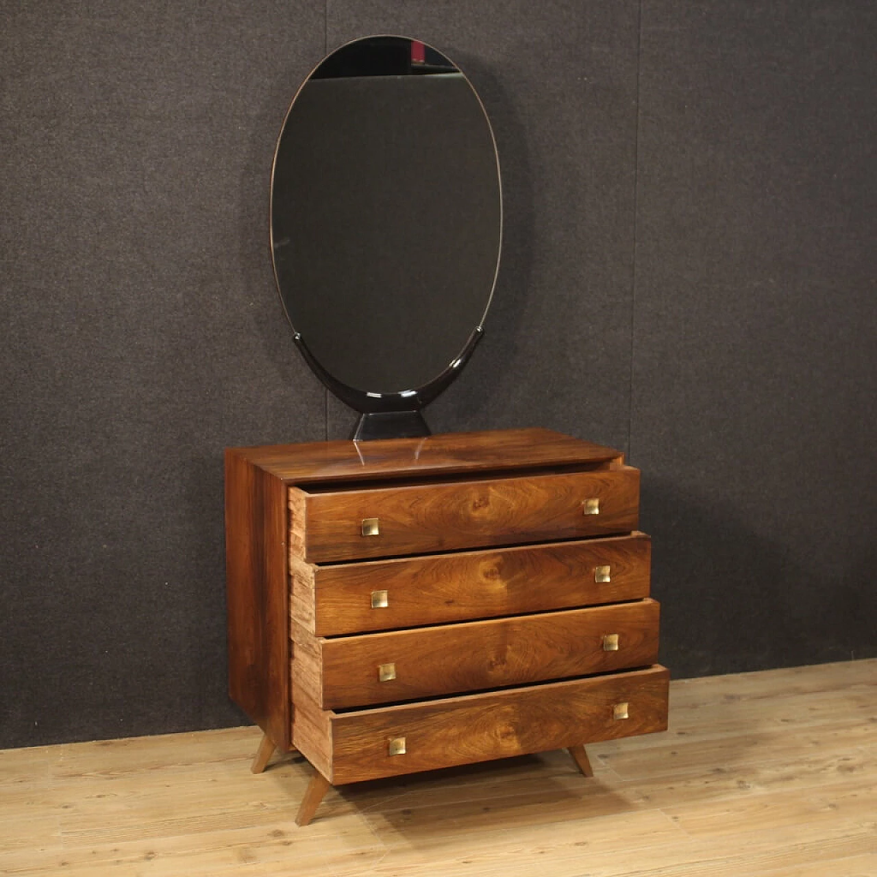 Italian design dresser with mirror in wood 1063348