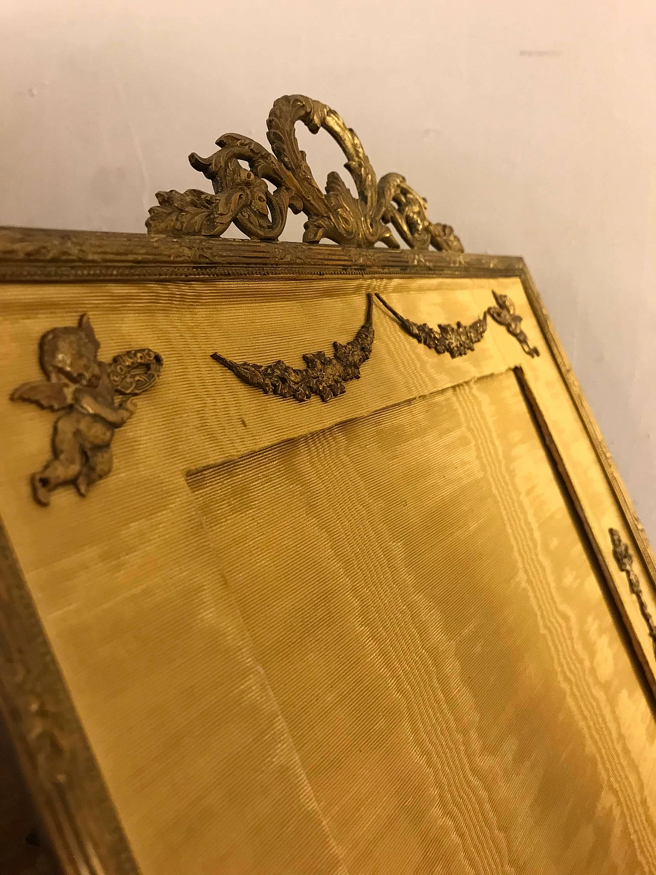 French silk frame, brass details, mid 19th century 1068078