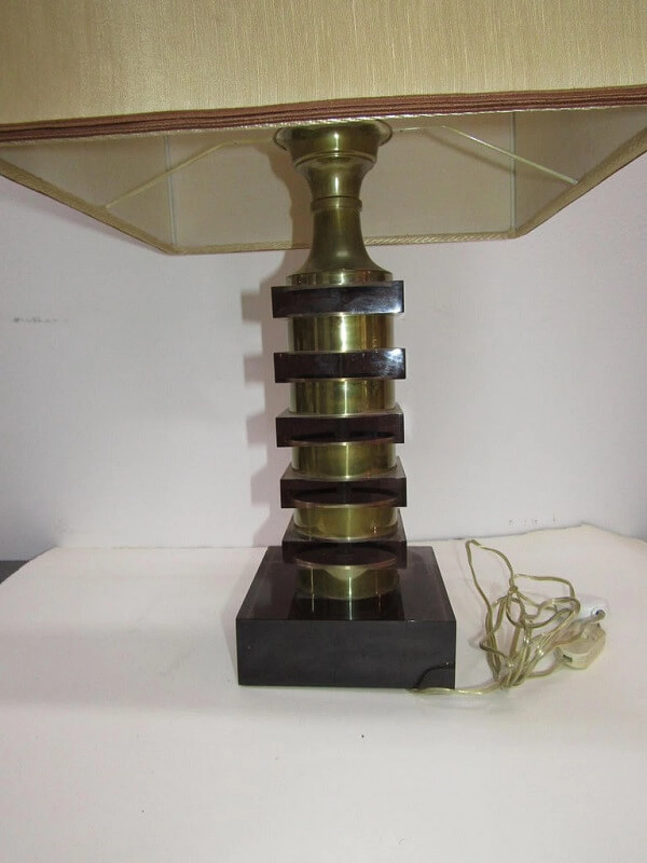 Table lamp, in chromed metal and plexiglass, 70's 1075738