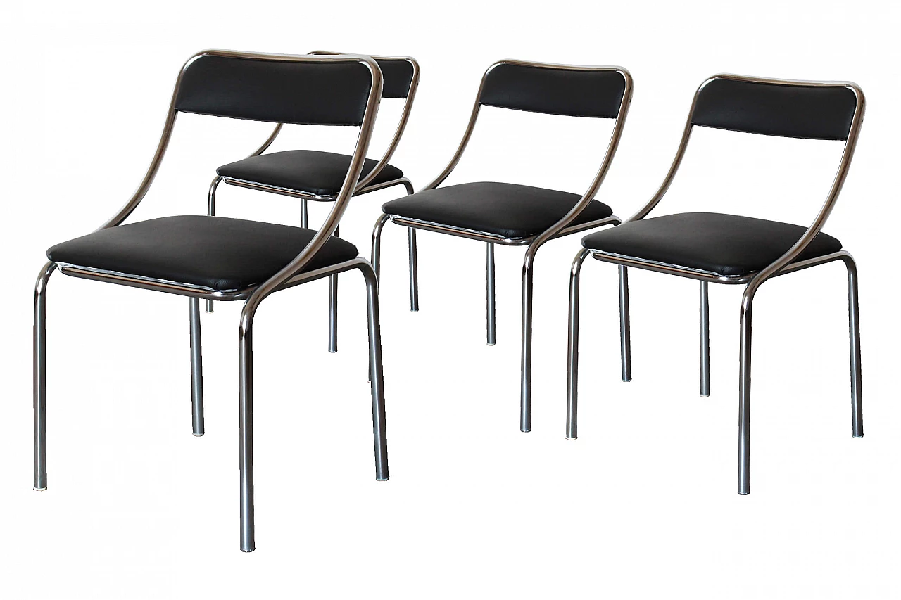 Set of four chromed chairs, 70's 1080872