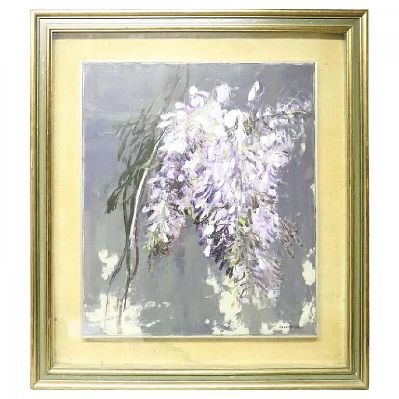 “Glicine”, oil painting on canvas by Giancarlo Cazzaniga (1930-2013) 1083196