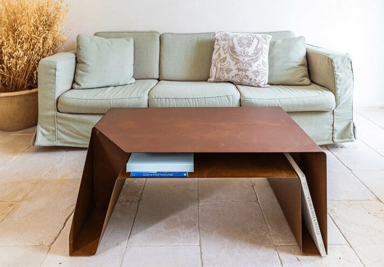 Tape steel corten coffee table 1146733