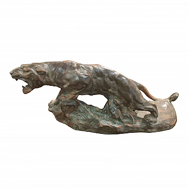 Terracotta sculpture of a Panther, 1940s