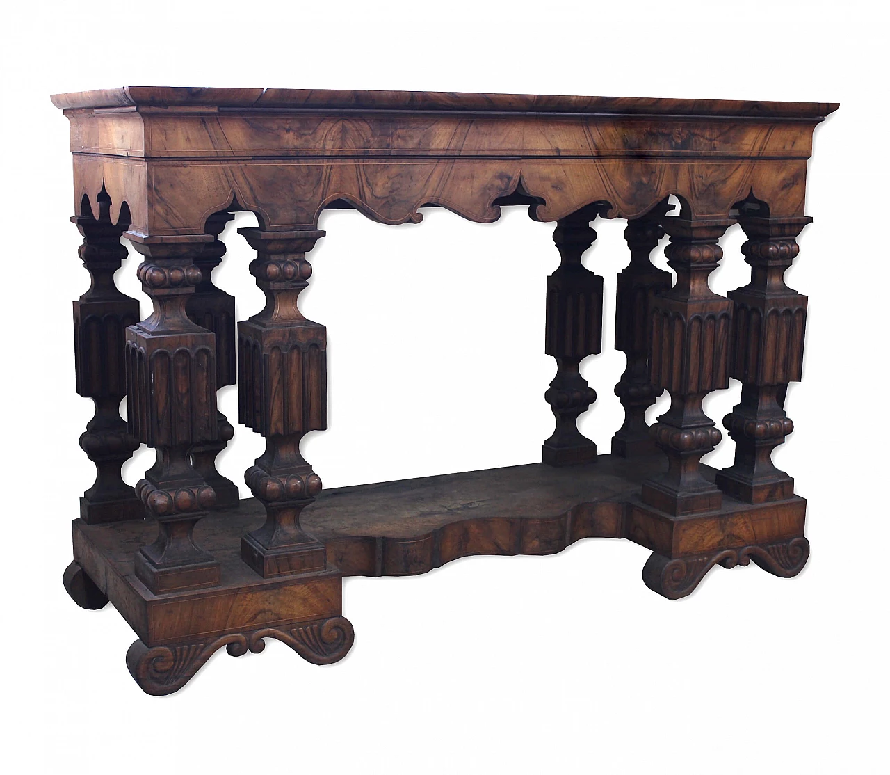 Olive wood console table with marble top by George Smith, '800 1160054