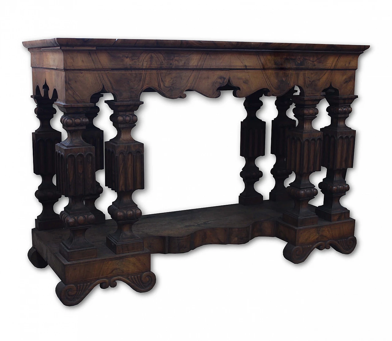 Olive wood console table with marble top by George Smith, '800 1160059