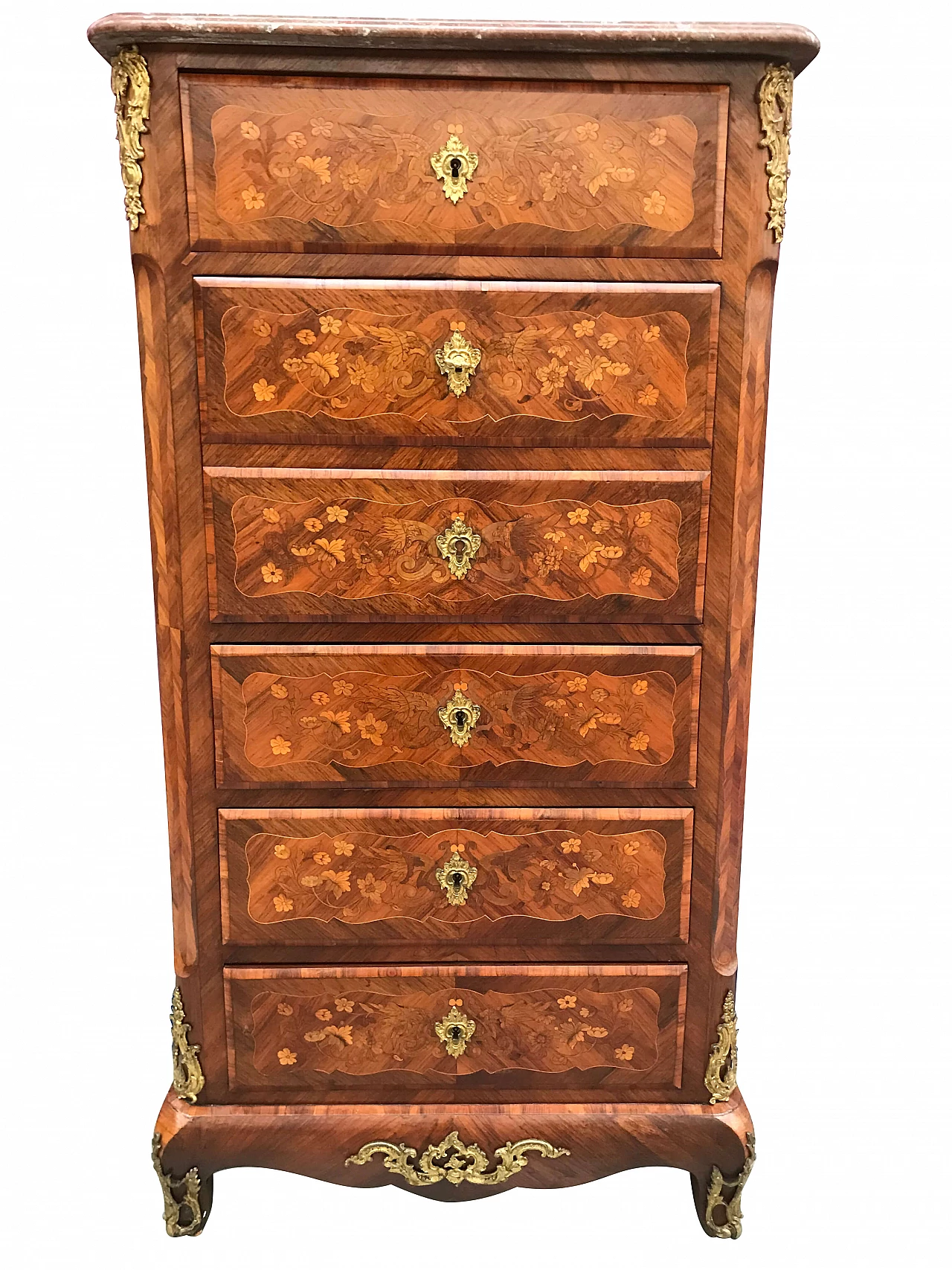 Secretaire lastronato ed intarsiato con bronzi, Napoleone III, '800 1163546