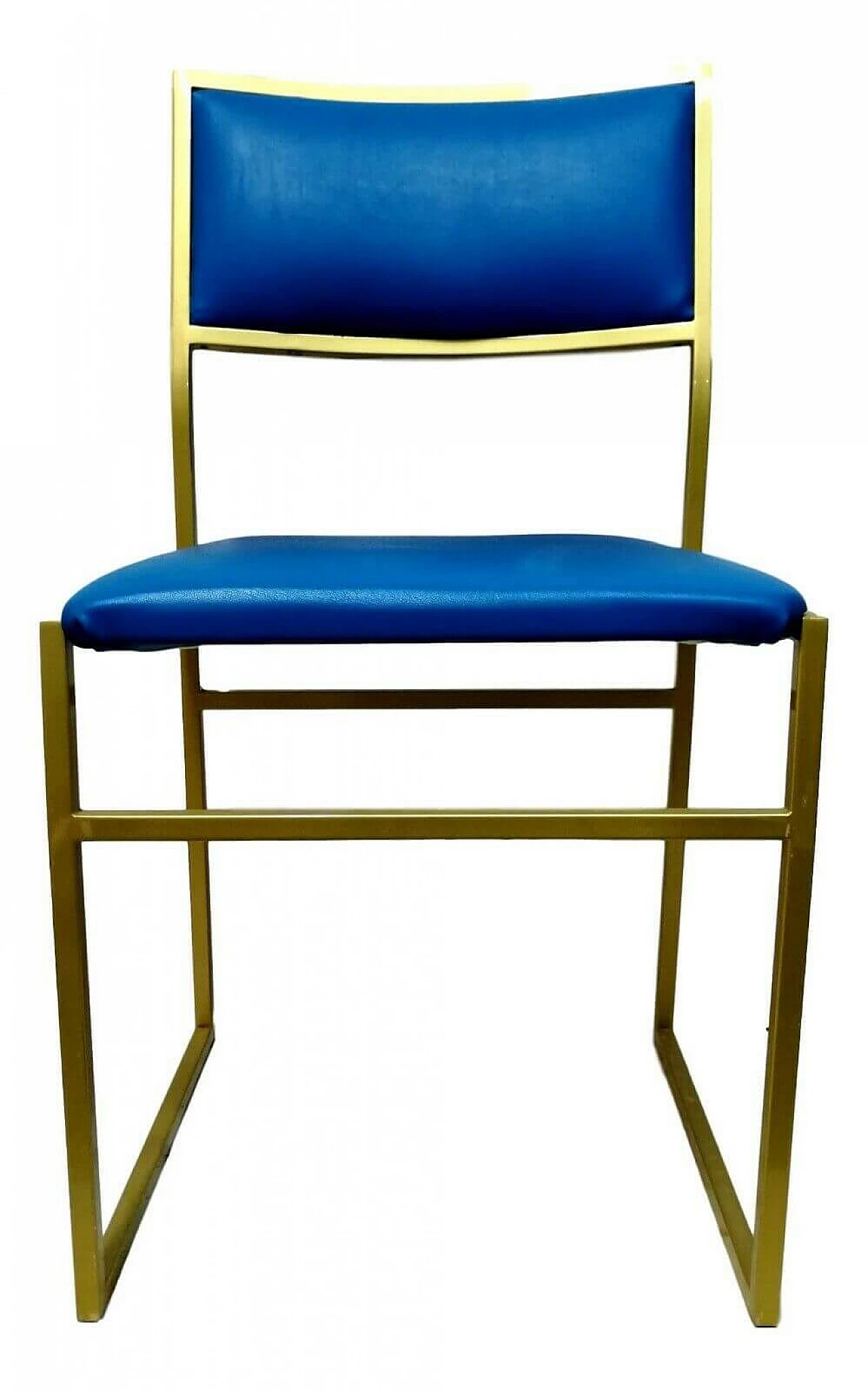 Metal chair and blue seat, 70's 1166249