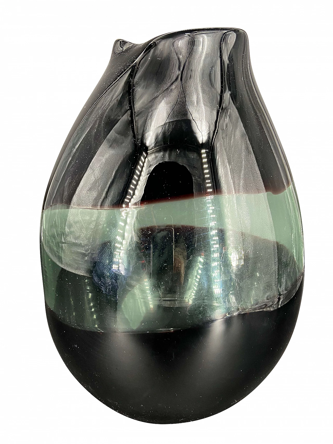 Rare two-tone blown glass vase in Murano glass from Salviati, 80's 1173408