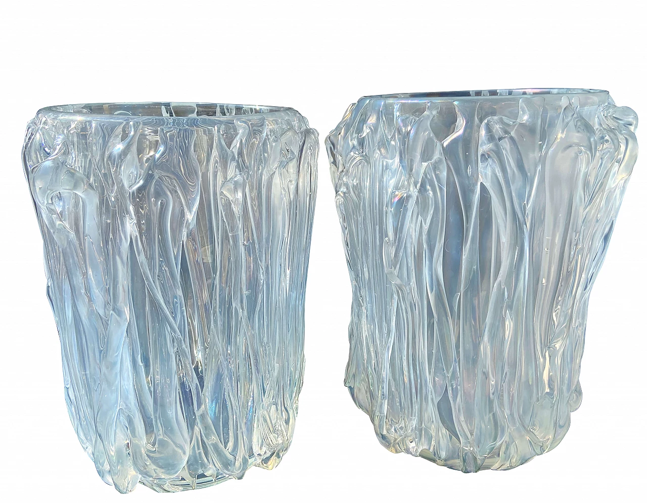 Large pair of Murano glass vases signed Colizza, 60s 1173606