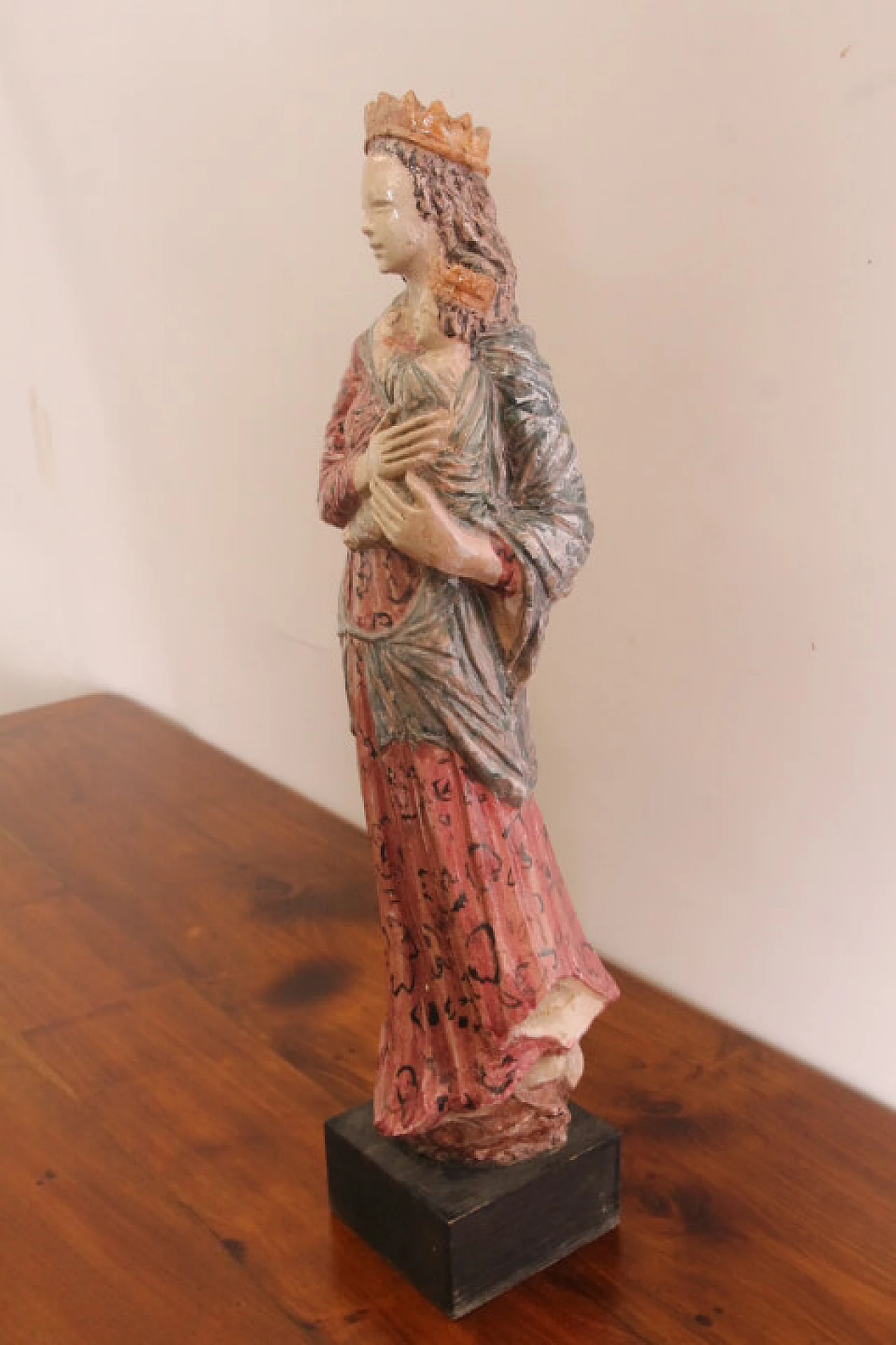 Sculpture of the Virgin in polychrome majolica, 50s 1174577