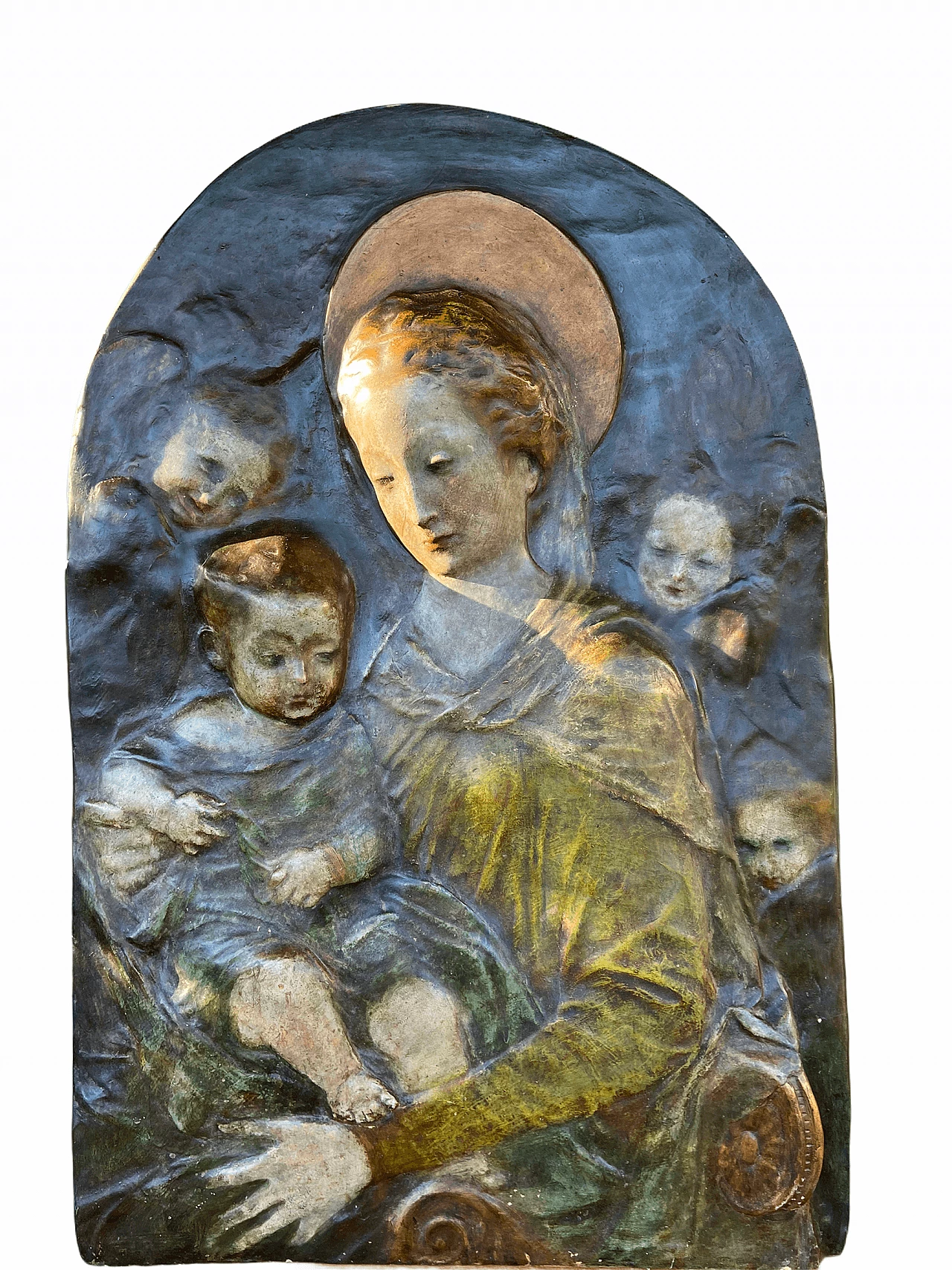 Polychrome bas-relief of Madonna and Child, end 19th century 1175915