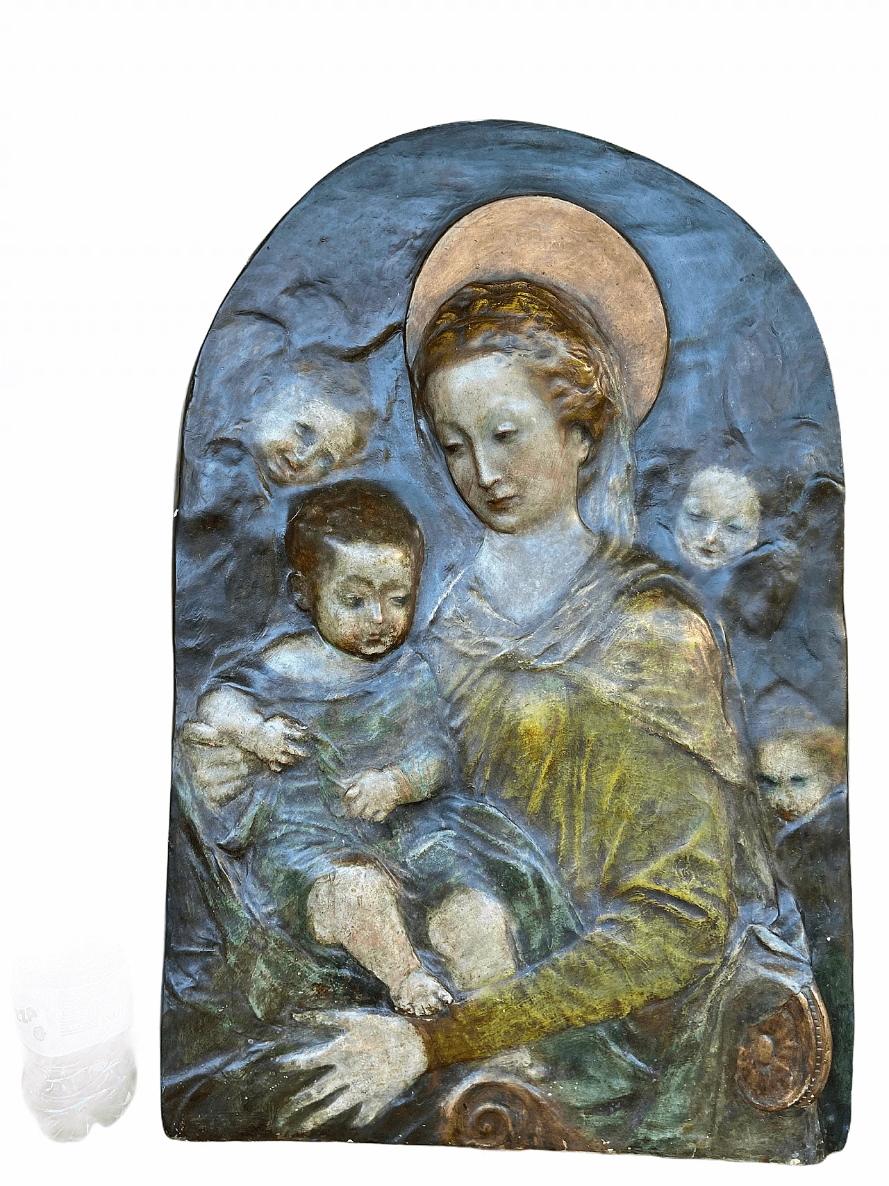 Polychrome bas-relief of Madonna and Child, end 19th century 1175917