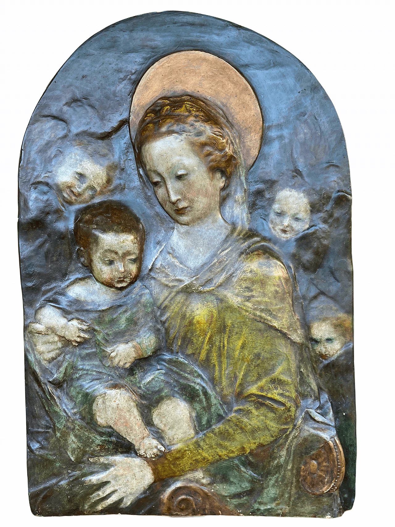 Polychrome bas-relief of Madonna and Child, end 19th century 1175920