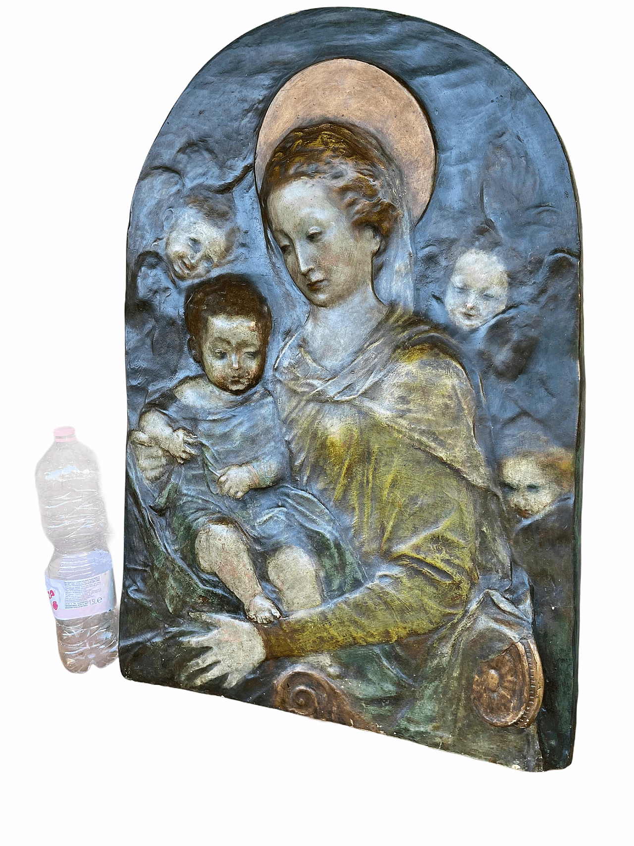 Polychrome bas-relief of Madonna and Child, end 19th century 1175921