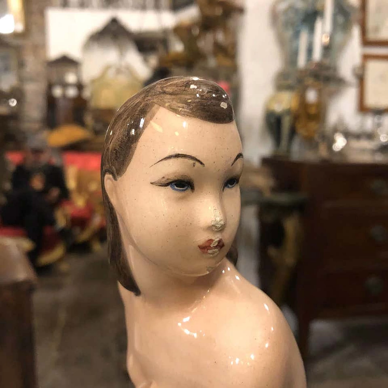 Porcelain woman statue by Cia Manna, 40s 1176444