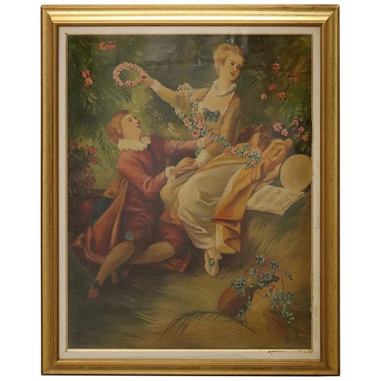 Oil painting on canvas Crowned love, signed 20th century 1178227