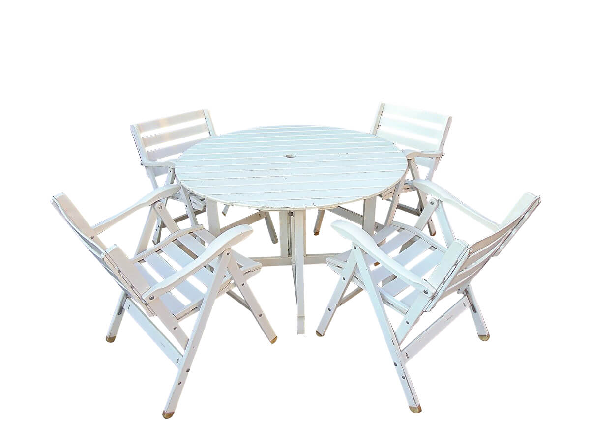 Tavolo con sedie da giardino richiudibile Reguitti