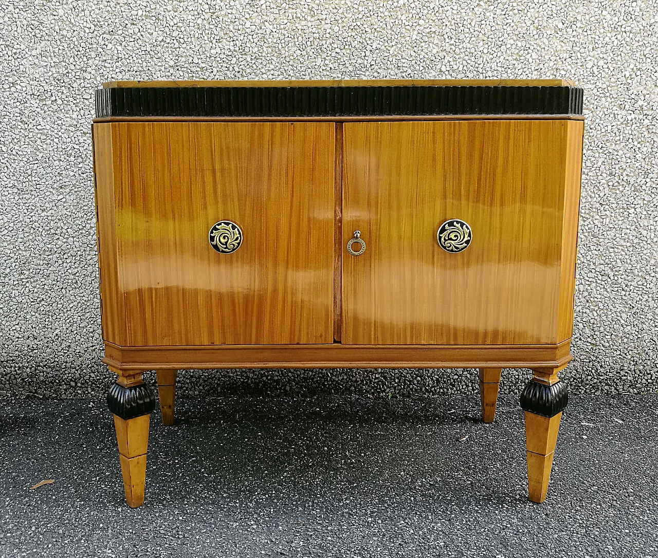 Blonde mahogany sideboard with top in yellow Verona marble 1118522