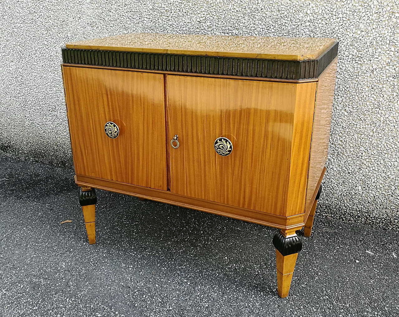 Blonde mahogany sideboard with top in yellow Verona marble 1118524