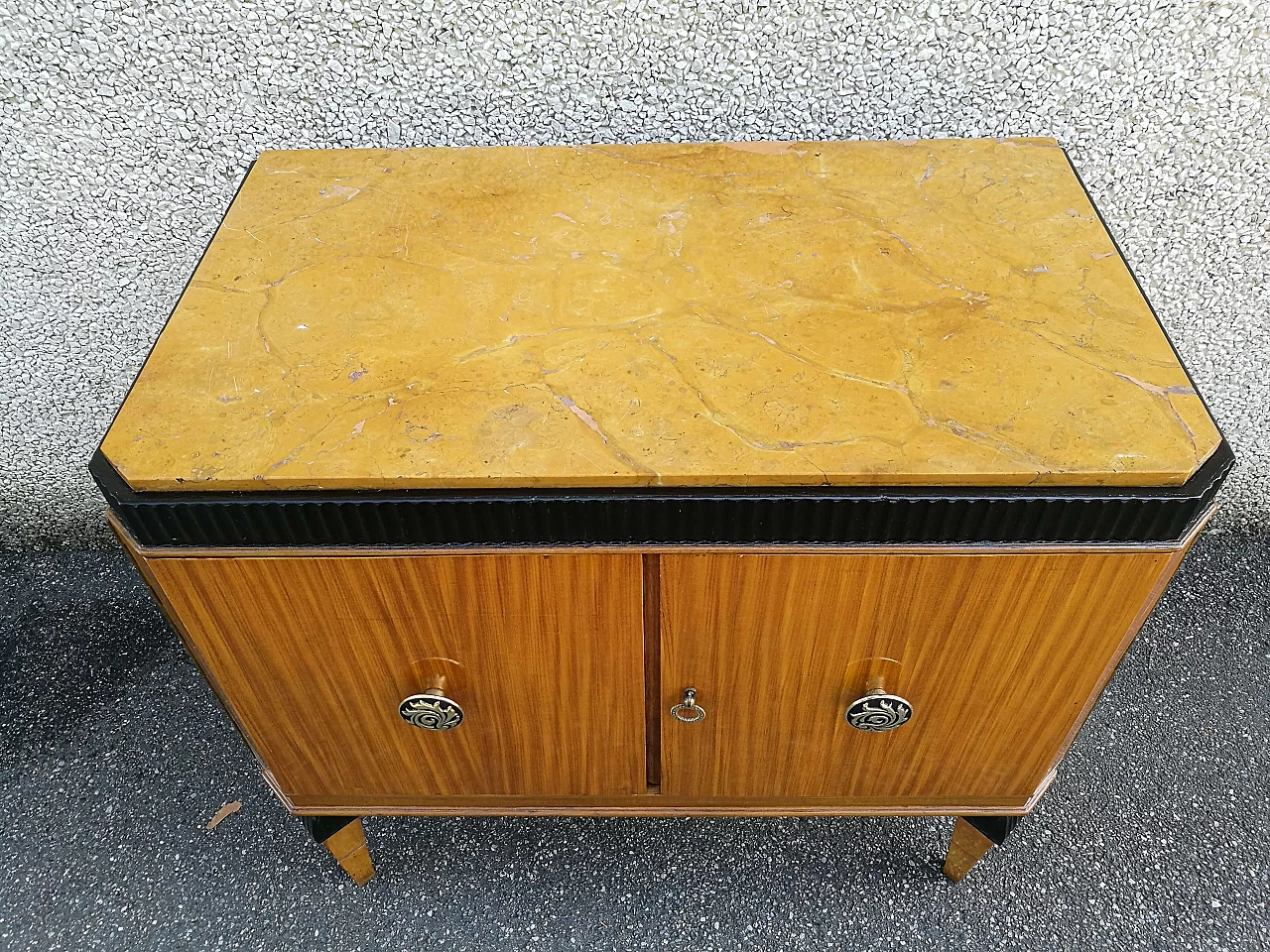 Blonde mahogany sideboard with top in yellow Verona marble 1118525