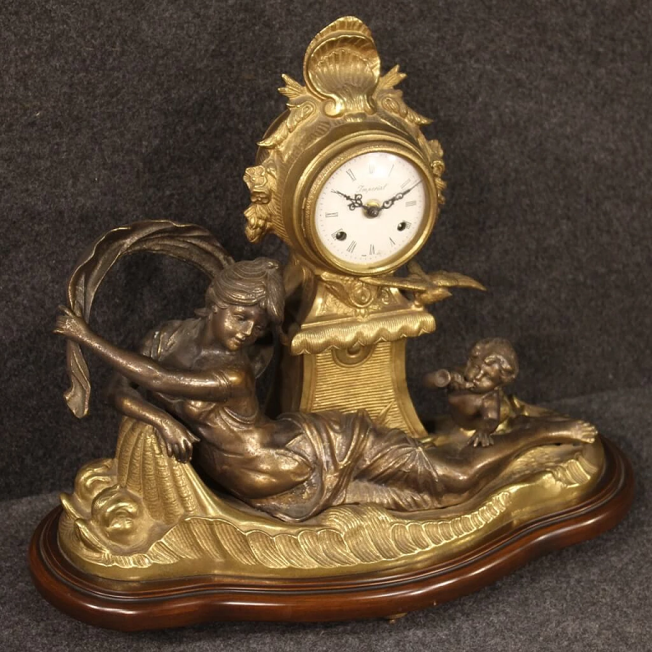 French bronze and antimony gilded French clock, '900 1127543