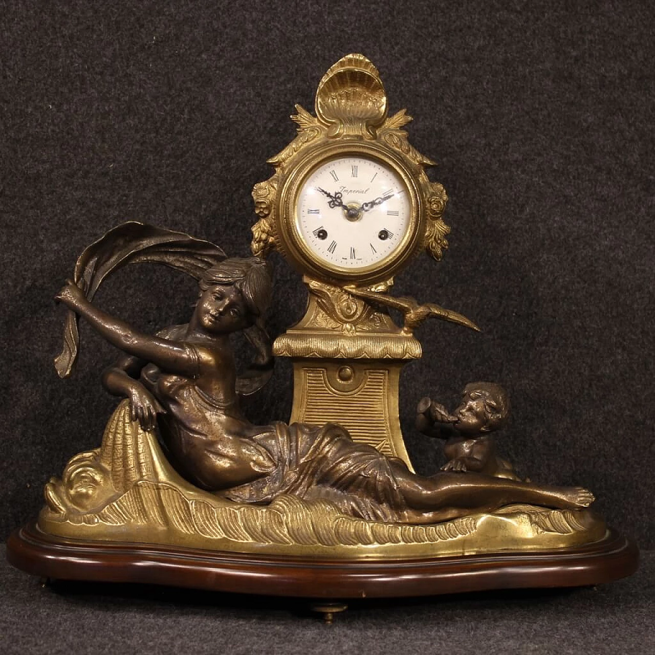 French bronze and antimony gilded French clock, '900 1127544