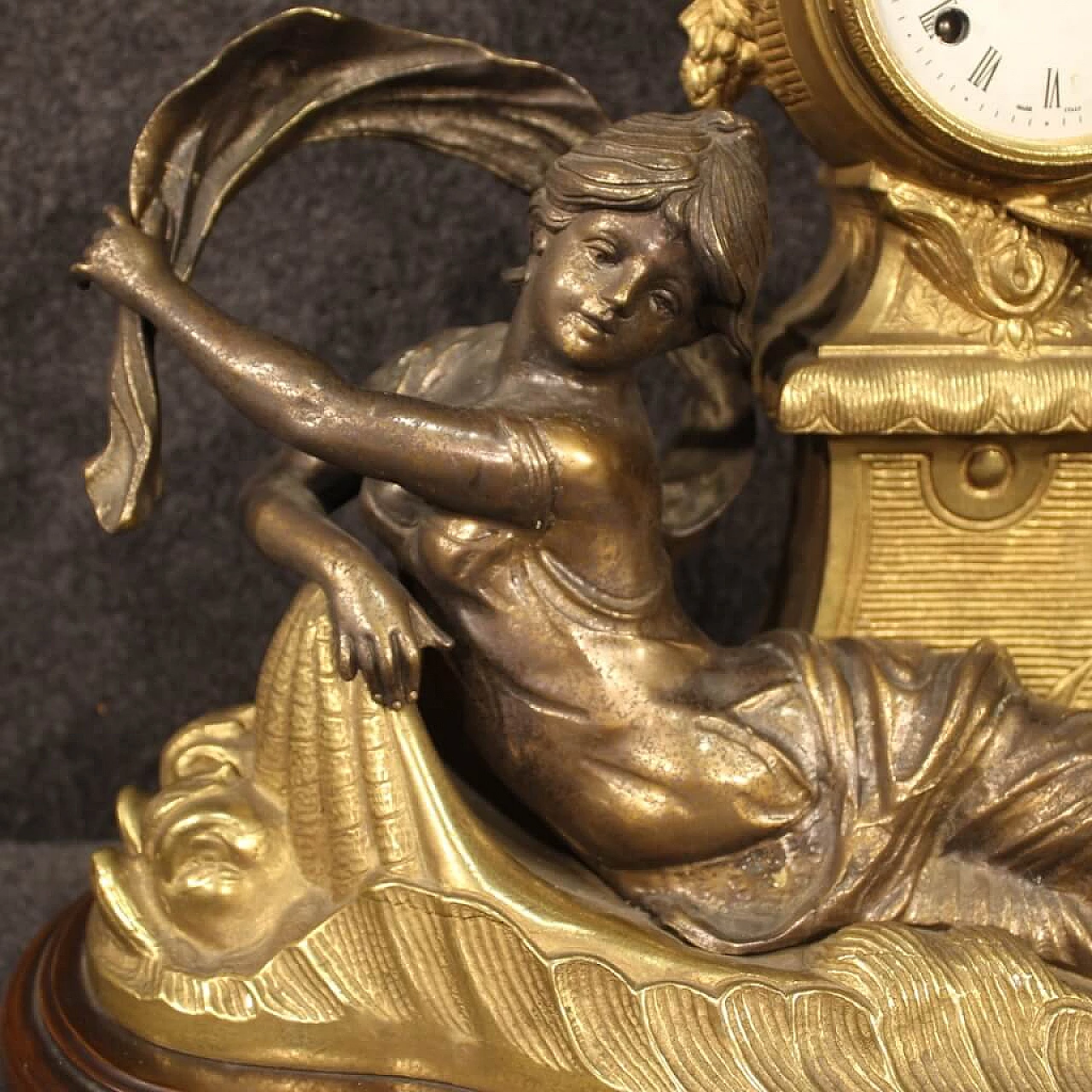 French bronze and antimony gilded French clock, '900 1127548