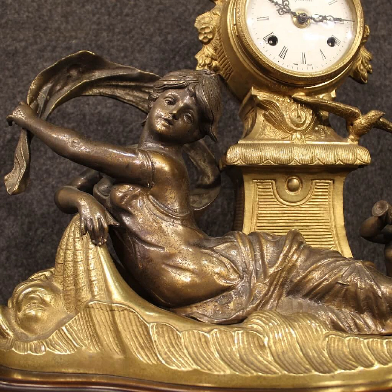 French bronze and antimony gilded French clock, '900 1127549