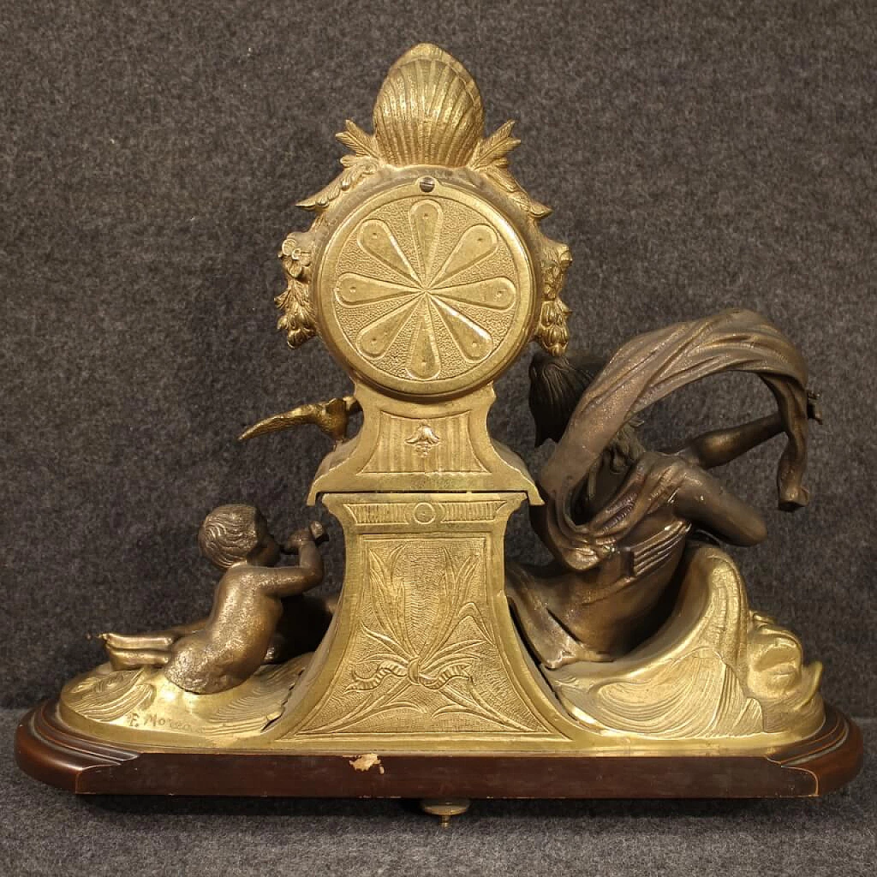 French bronze and antimony gilded French clock, '900 1127551