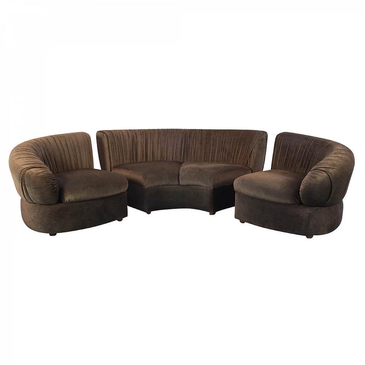 Modular curved sofa with armchair, 1970s 1131280