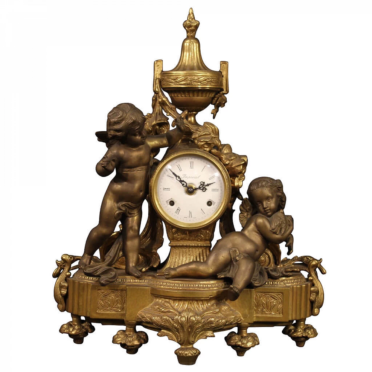 French clock in bronze and gilded antimony, '900 1142327