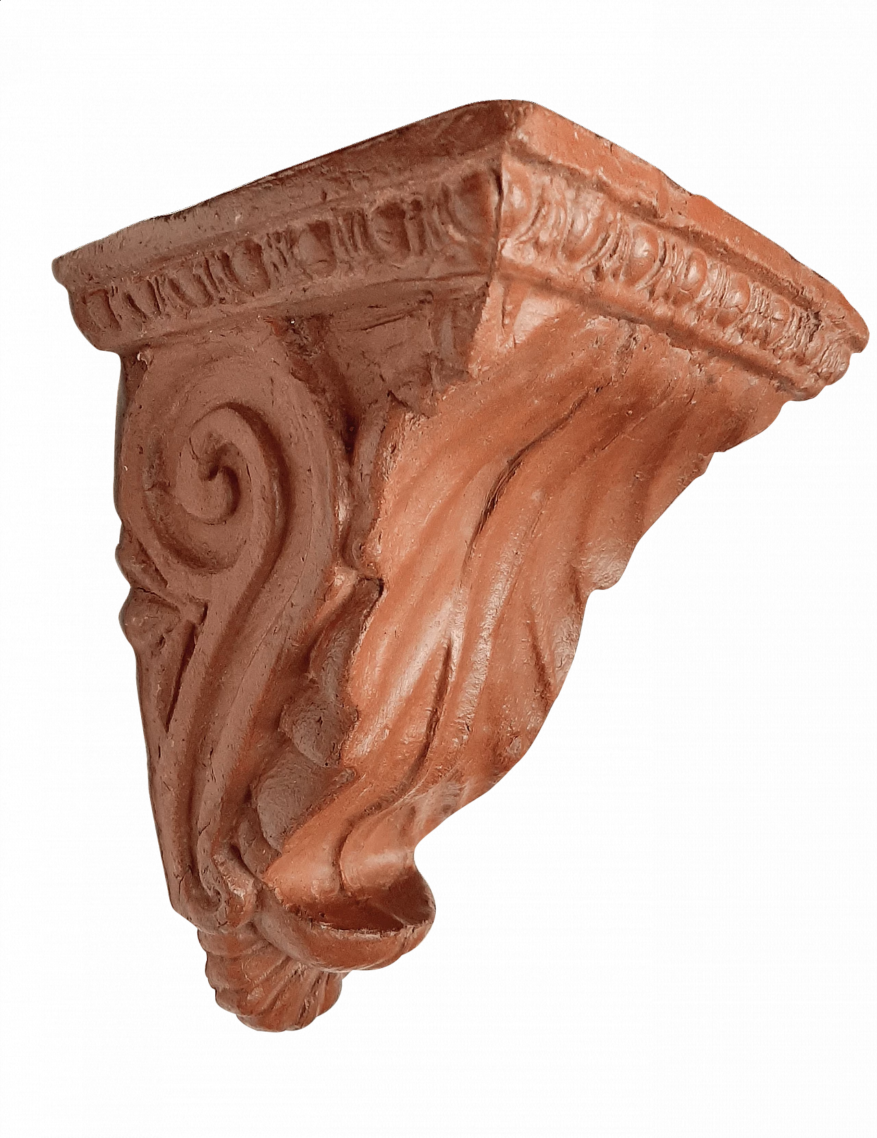 Pair of shelves in hand-modeled terracotta, 60s 1183026