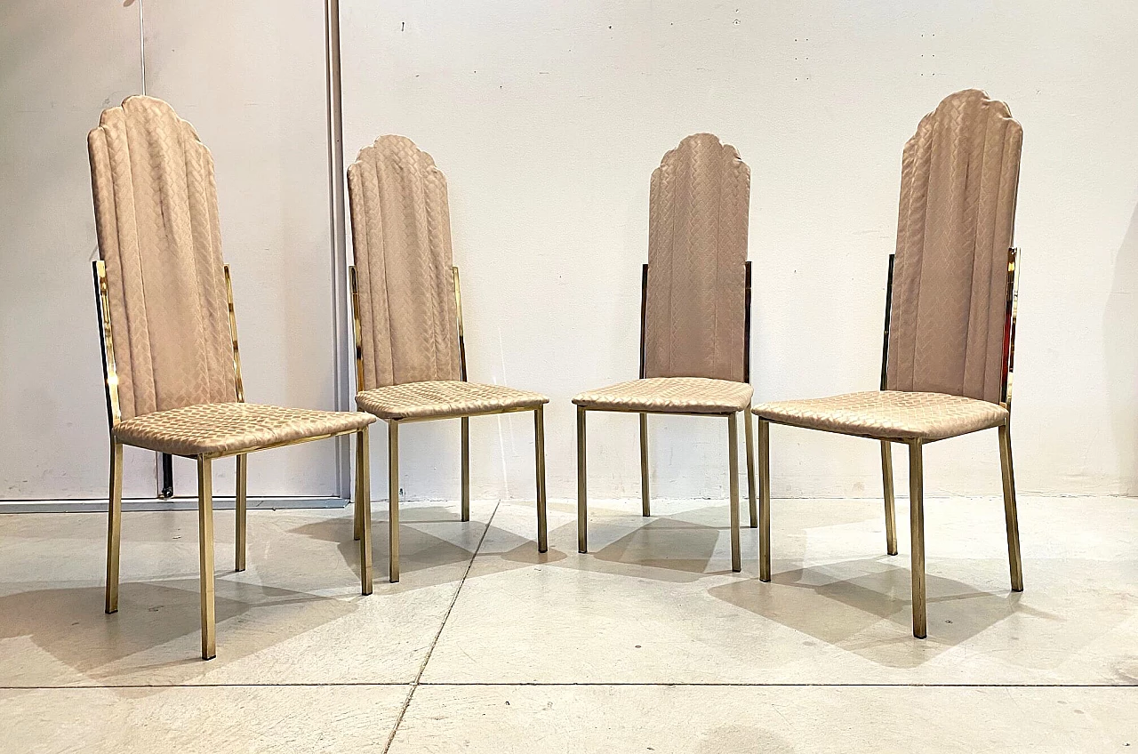 4 Brass chairs by Alain Delon, 70's 1183197