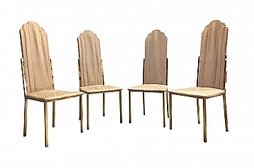 4 Brass chairs by Alain Delon, 70's