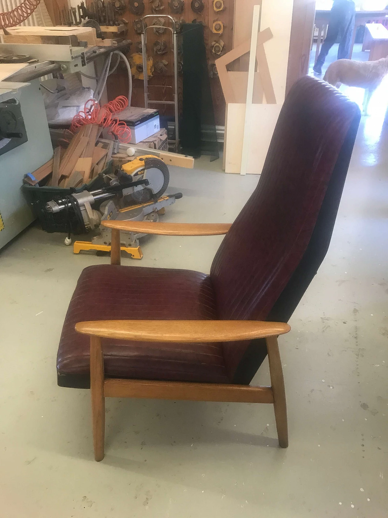 Scandinavian armchair in skai, 60s 1185654