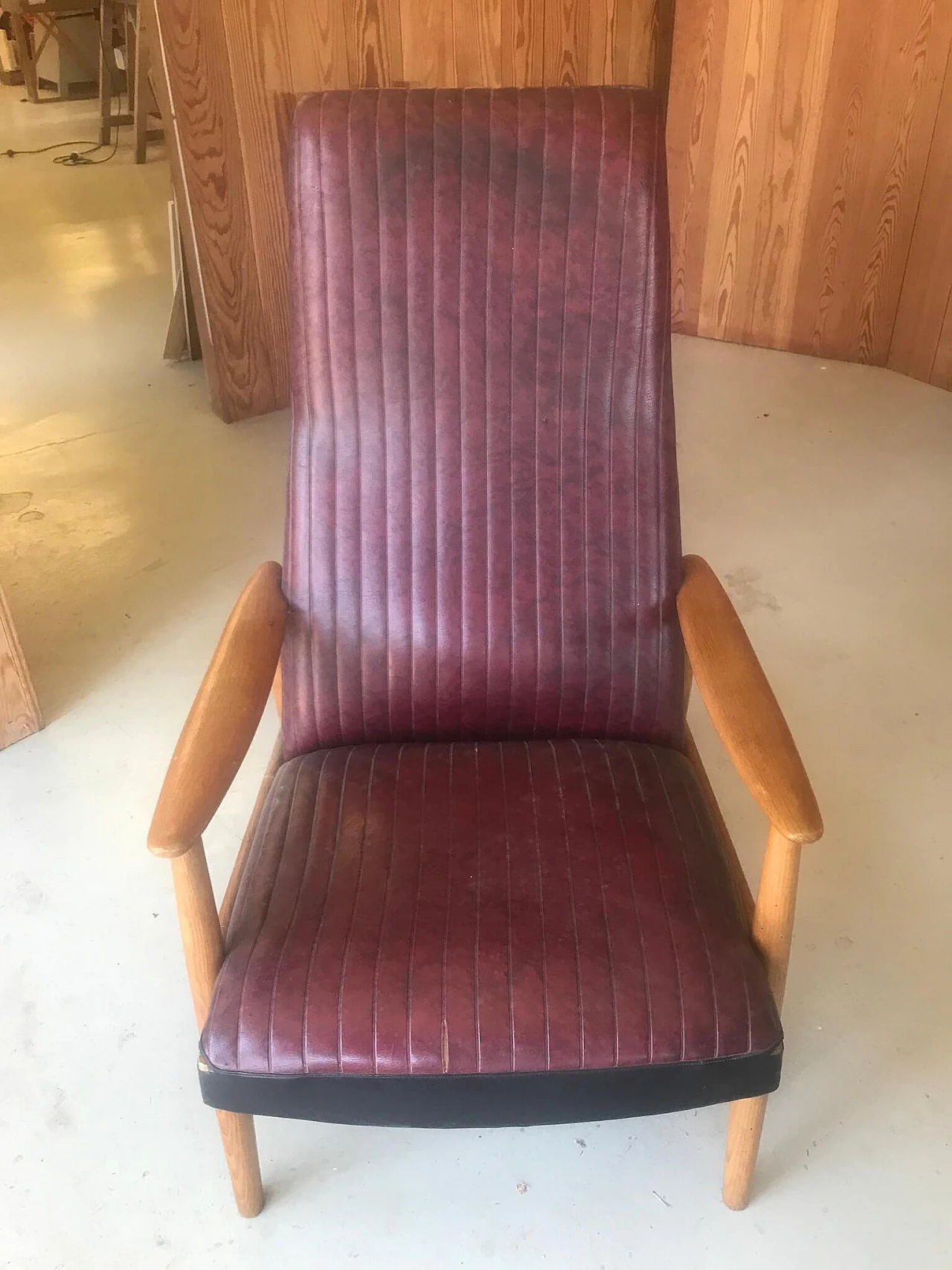 Scandinavian armchair in skai, 60s 1185658