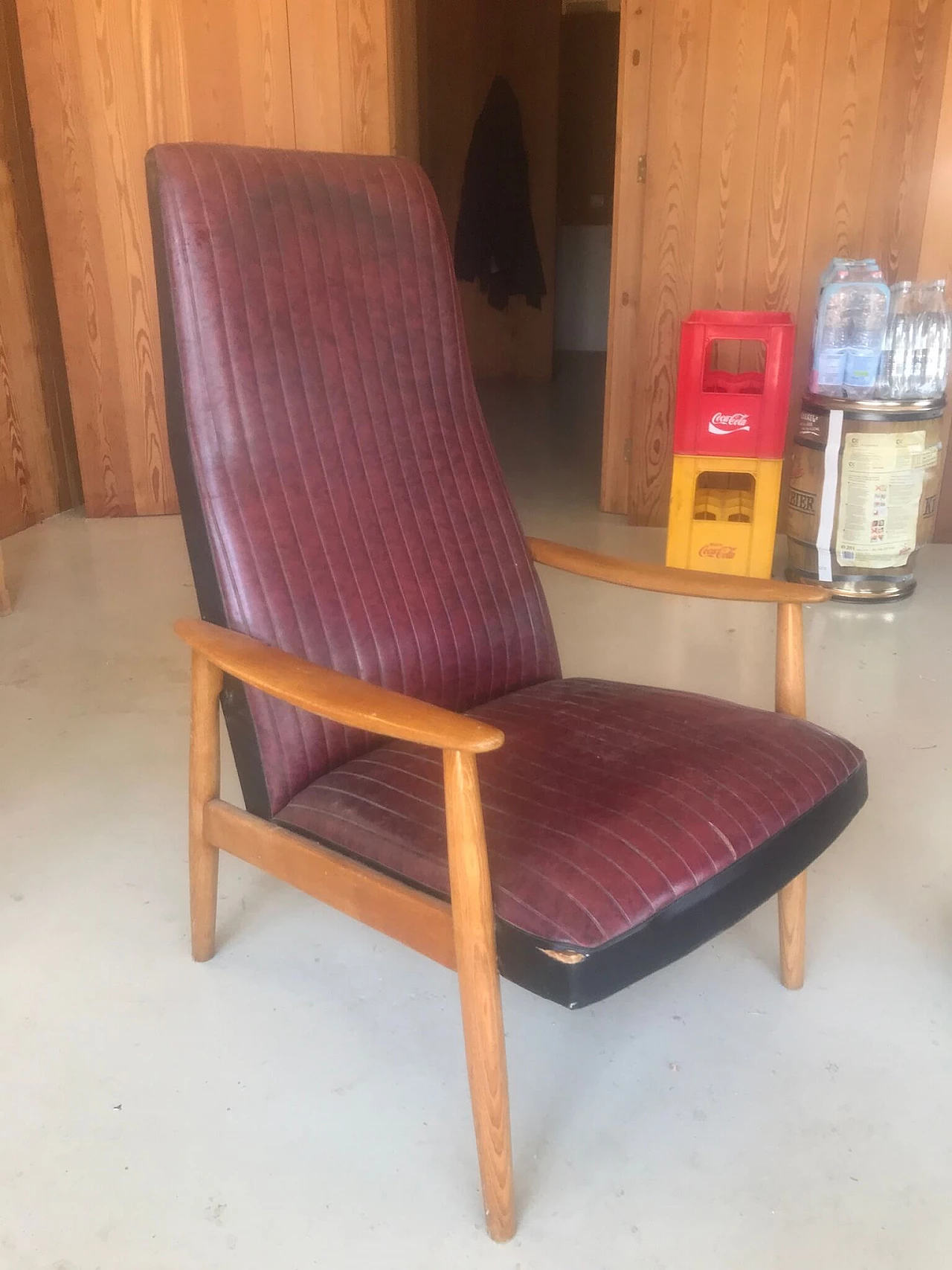 Scandinavian armchair in skai, 60s 1185659