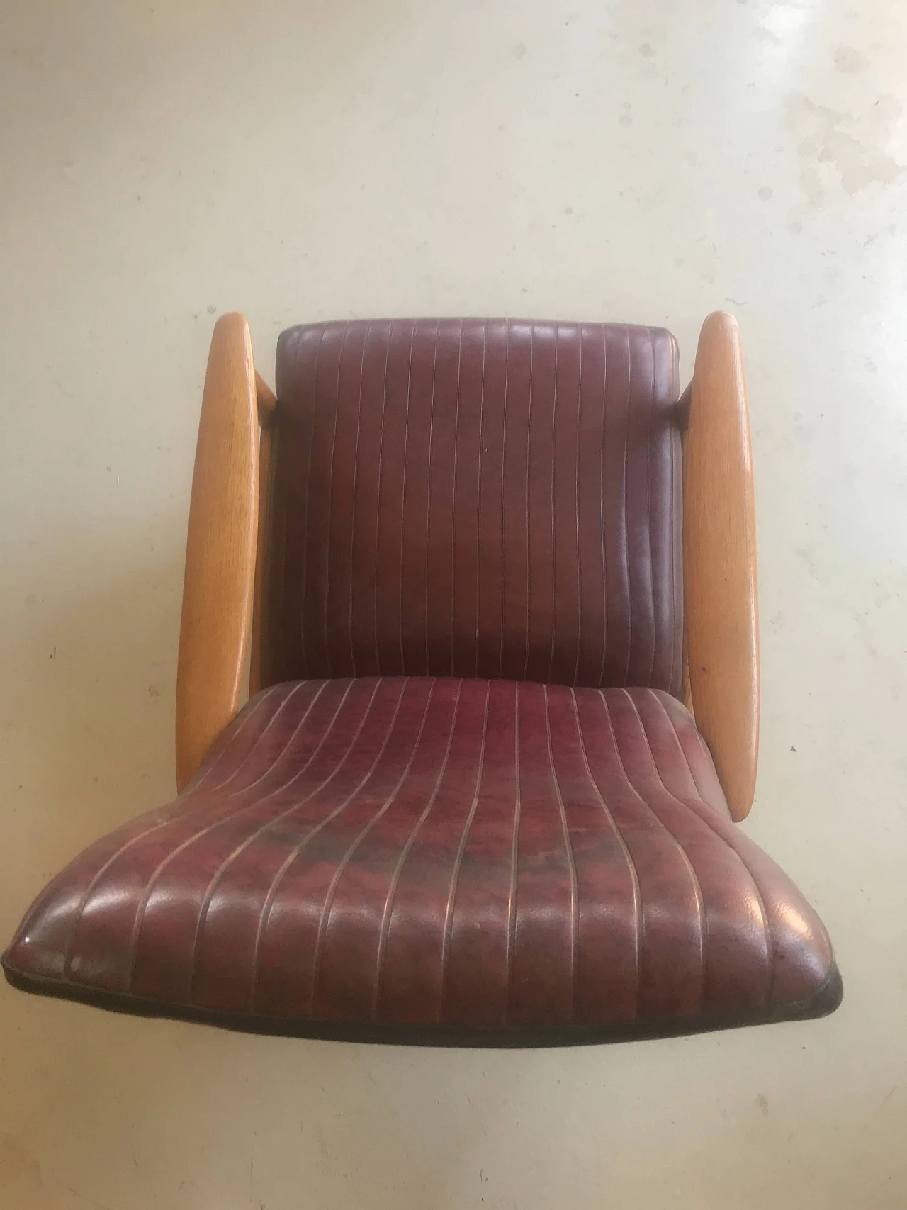 Scandinavian armchair in skai, 60s 1185660