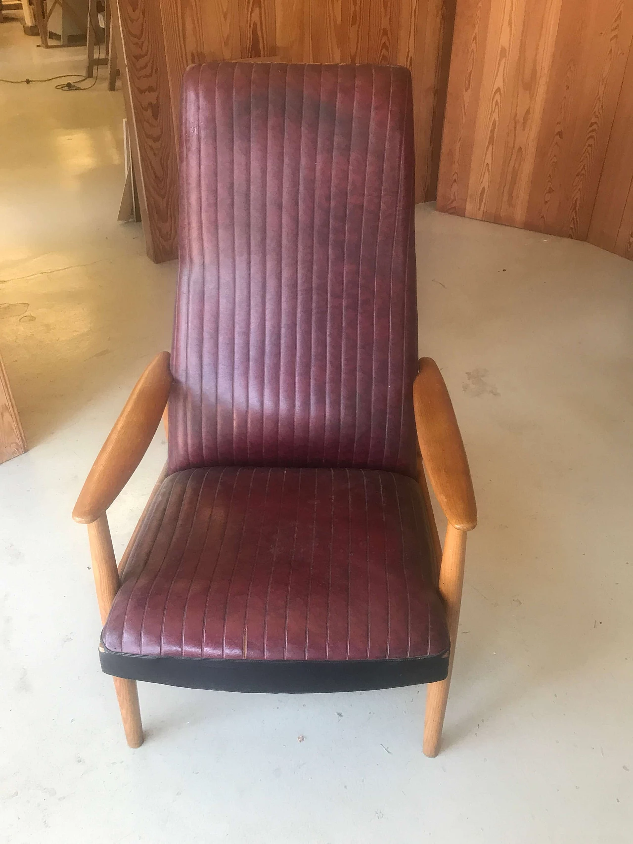 Scandinavian armchair in skai, 60s 1185661