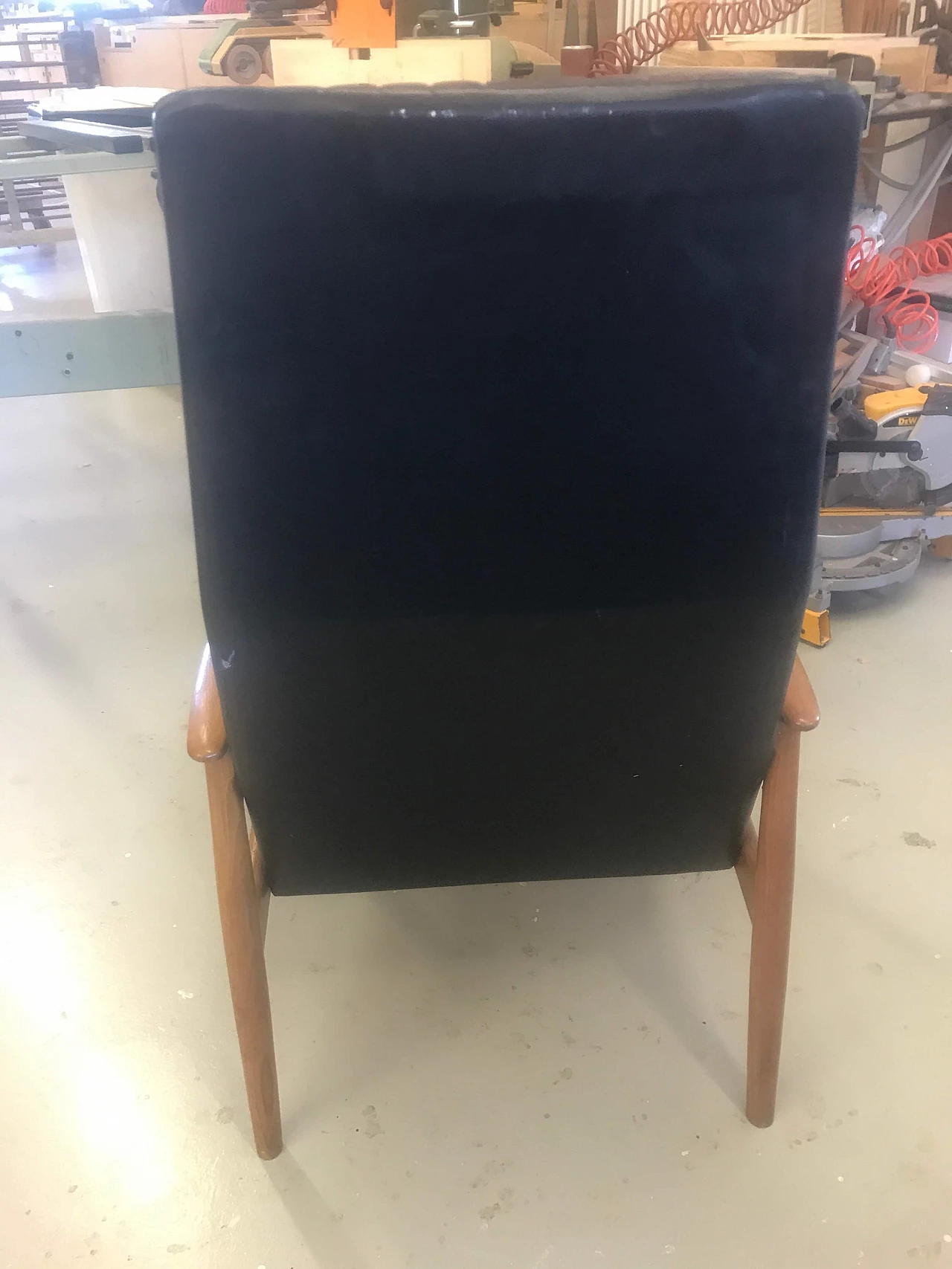 Scandinavian armchair in skai, 60s 1185662