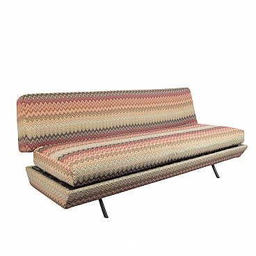 Divano o daybed a 3 posti di Marco Zanuso con tessuto Missoni, anni '50