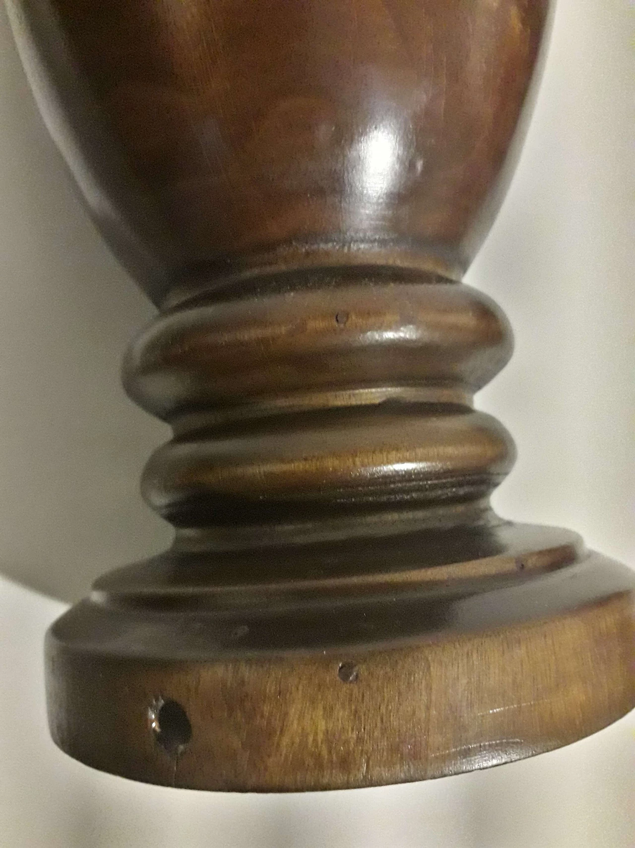 Carved lamp body in walnut wood, 30s 1187442