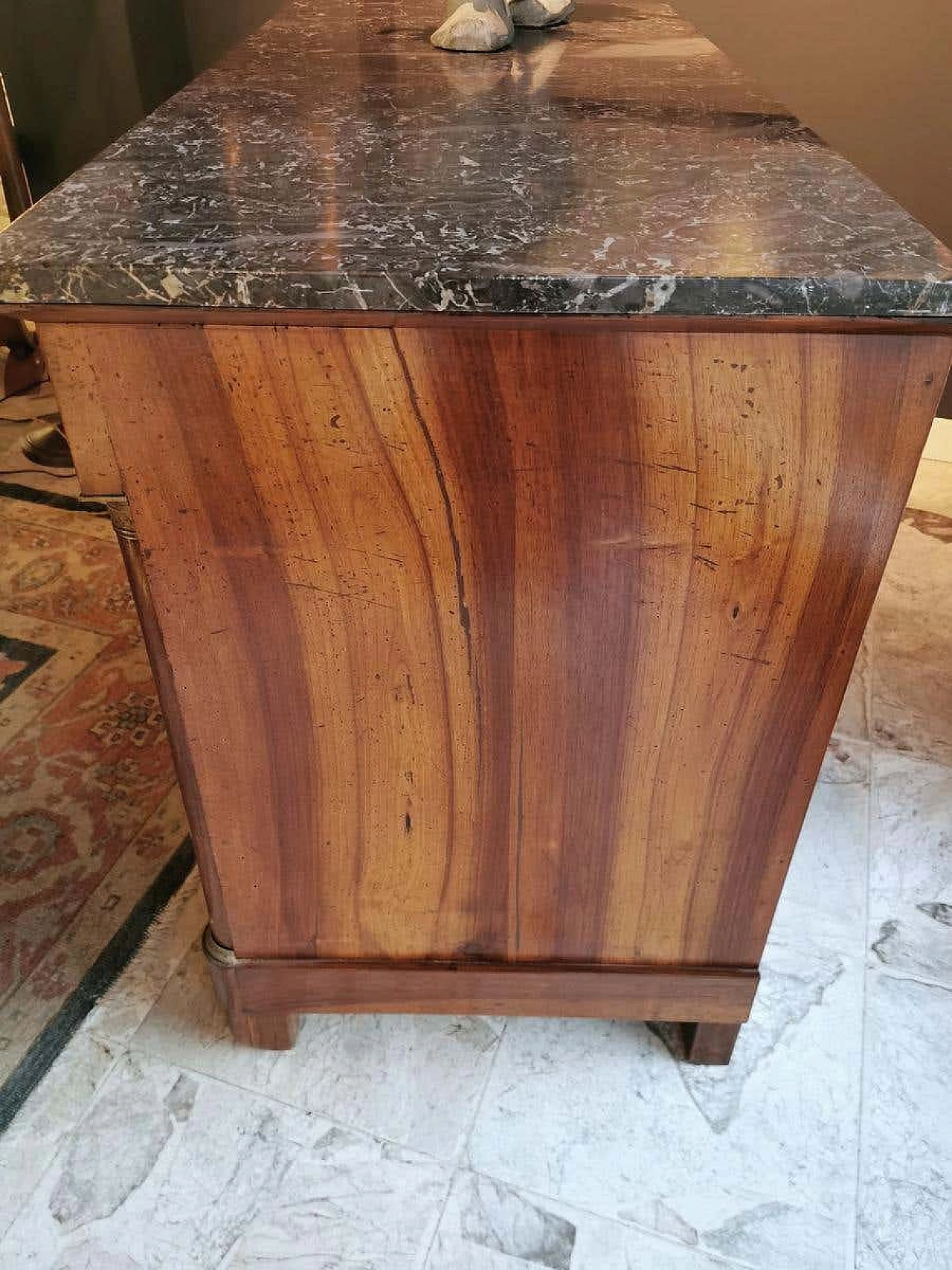 Late Empire chest of drawers in walnut with bronze handles, 19th century 1187709