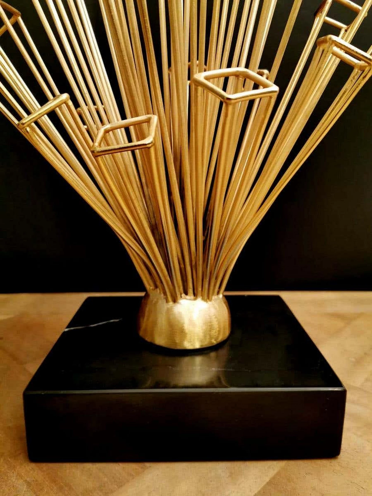 Sculpture in solid brass wire mounted on black Marquinia marble, 2010 1187777