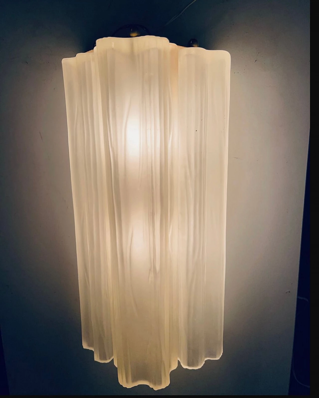 Pair of midcentury Murano glass tube lamps, 50s 1192781