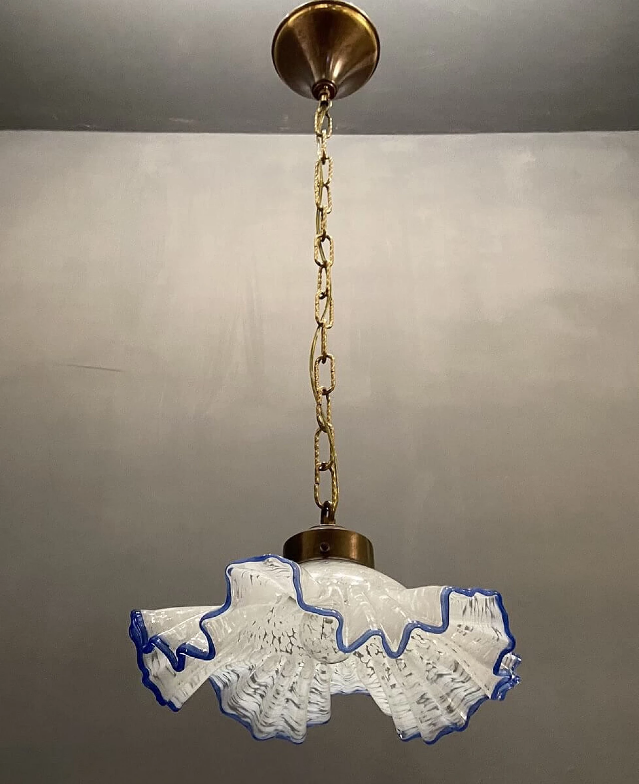 Suspension lamp in blue Murano glass, 1950s 1193633