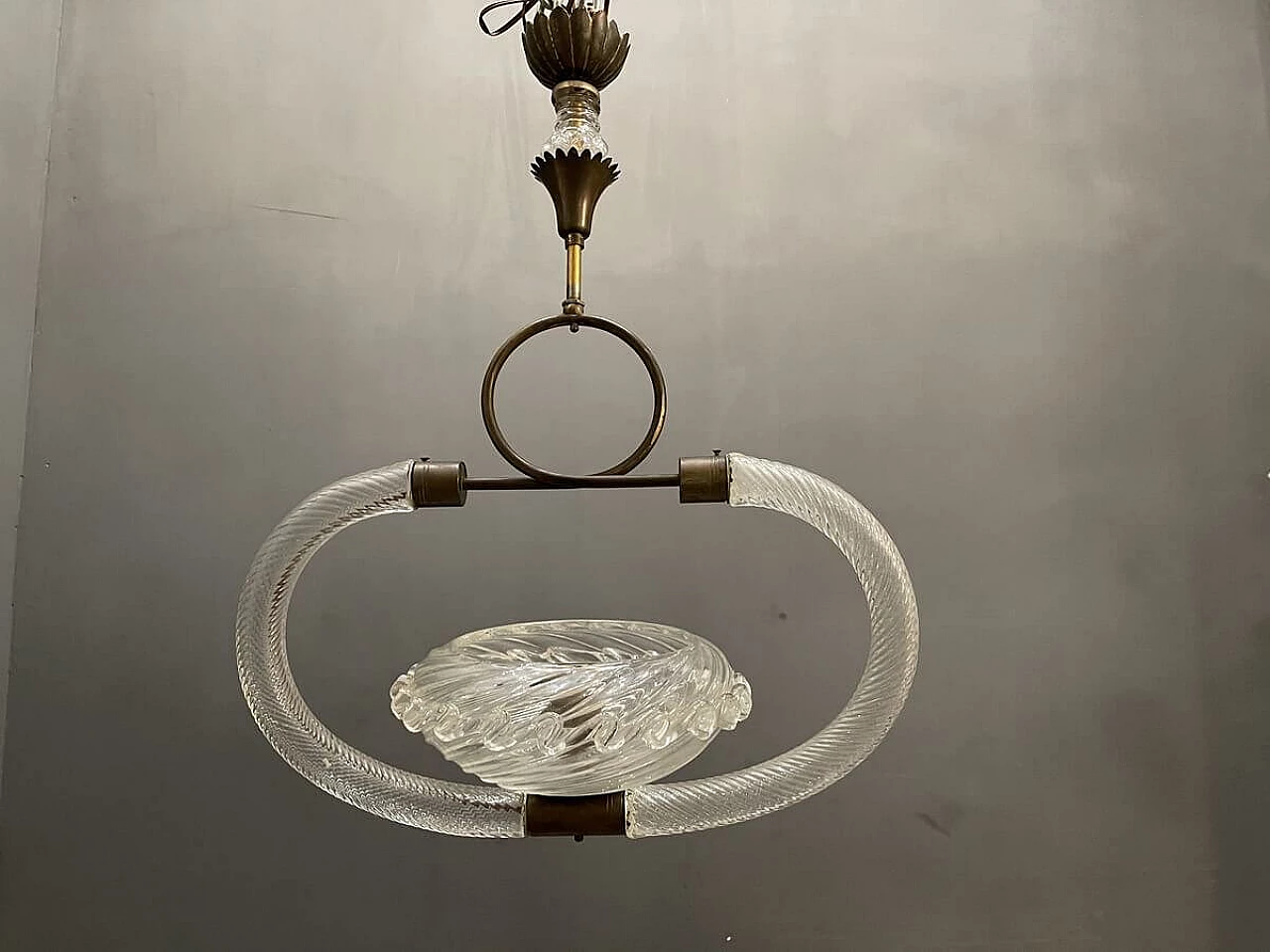 Murano glass ceiling lamp by Ercole Barovier, 40s 1194268